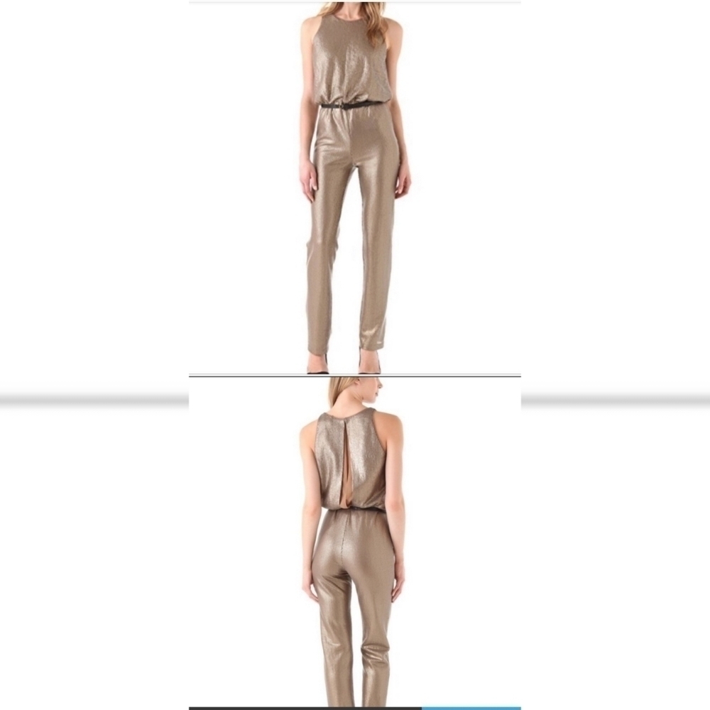 BCBGMAXAZRIA Lowe Sequin Jumpsuit Sz S